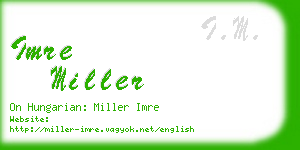 imre miller business card